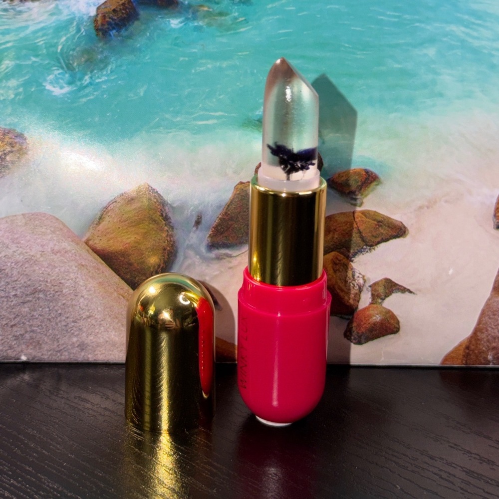 Winky Lux Flower Balm pH Activated Lip Stain Pink Gold Pill Case Full Size - Picture 2 of 5